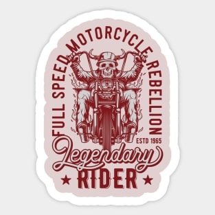 t-shirt Biker Legendary Rider Motorcycle Mens  Vintage Classic White Black Sticker